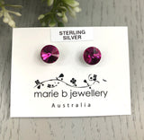 8 mm Sparkly  crystal stud earrings