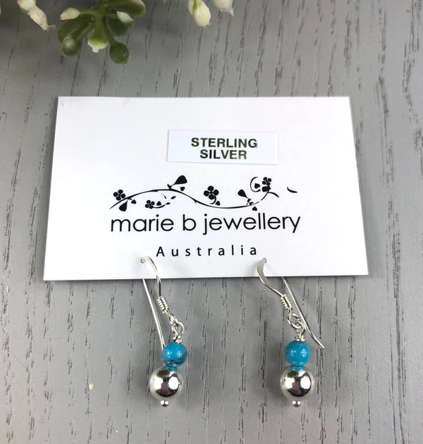 Turquoise & sterling silver  drop Earrings